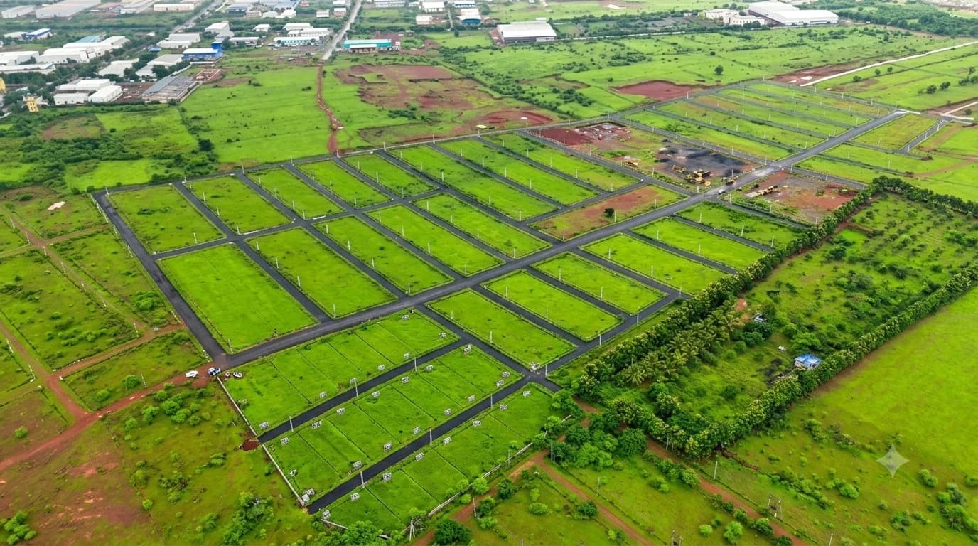Aerial view of the Praveen Park plots, Tadasinakoppa, Dharwad