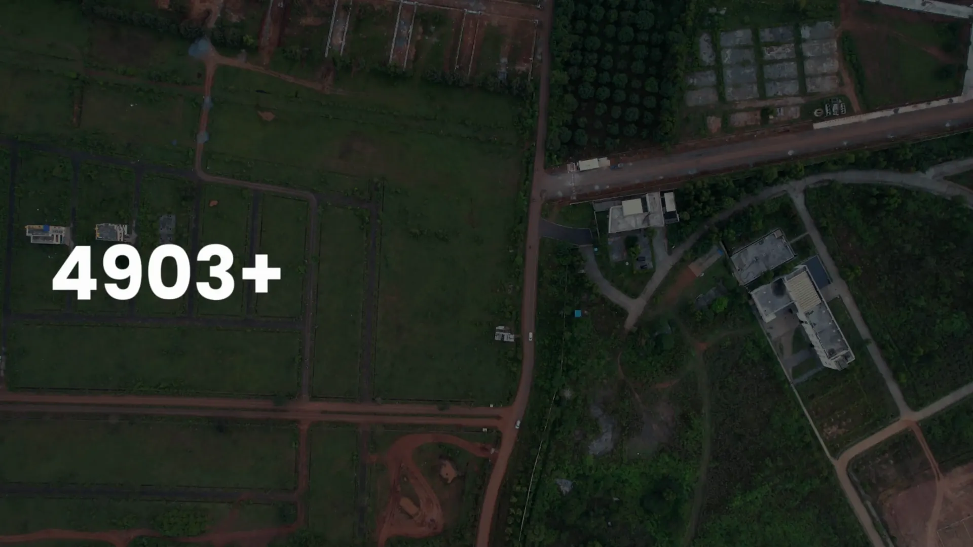Aerial view of developed Apollo residential plot layouts in Dharwad